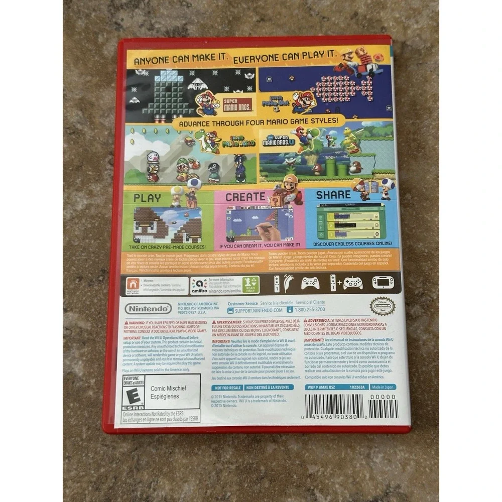 Nintendo - Wii U Super Mario Maker No Manuel